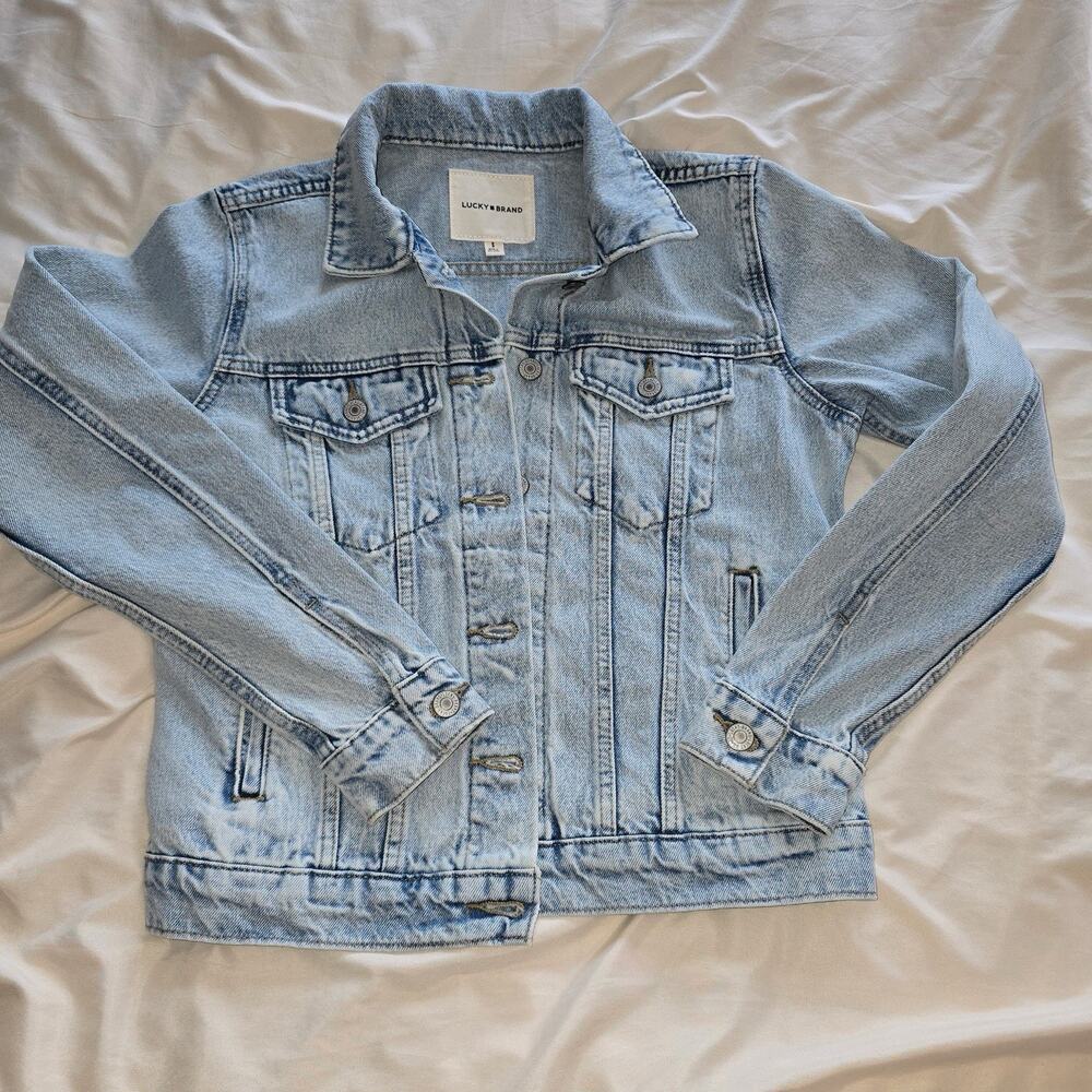 Lucky Brand Jean Jacket Women’s Denim Distressed Casual Light Wash Size Small